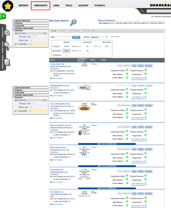 Shareasale Search for Merchants
